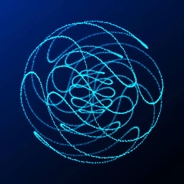 stock image Abstract 3d sphere. Sphere with twist lines. Glowing lines twisting Logo design. Outer space object. Futuristic technology style. Sphere particles. 3d rendering.