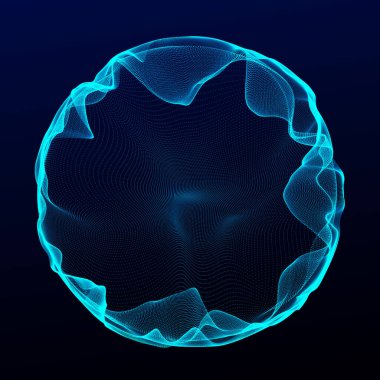 Uzay-zaman portalı. Soyut mavi ızgara solucan deliği. Geleceğin 3D portalı. Kozmik solucan deliği. Huni şeklinde bir tünel. Spiral Teknoloji. 3d oluşturma.