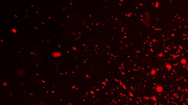 Yangın arka plan kıvılcımları. Kıvılcımlar saçar. Uçan kıvılcımlar. Bulanık parlak ışık. 3B görüntüleme.