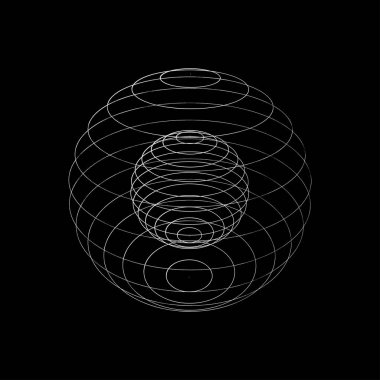 Soyut 3D küre. Küre parçacıkları. Genel ağ bağlantısı. Gelecekçi teknoloji tarzı. Büyük veri görselleştirmesi. Vektör illüstrasyonu.