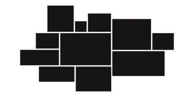 Fotoğraf kolaj şablonları fotoğraflar ve resimler için çerçeveler. Kolaj kalıbı. Fotoğraf için kolaj çerçeveleri. Vektör Kolajı.