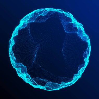 Uzay-zaman portalı. Soyut mavi ızgara solucan deliği. Geleceğin 3D portalı. Kozmik solucan deliği. Huni şeklinde bir tünel. Spiral Teknoloji. 3d oluşturma.