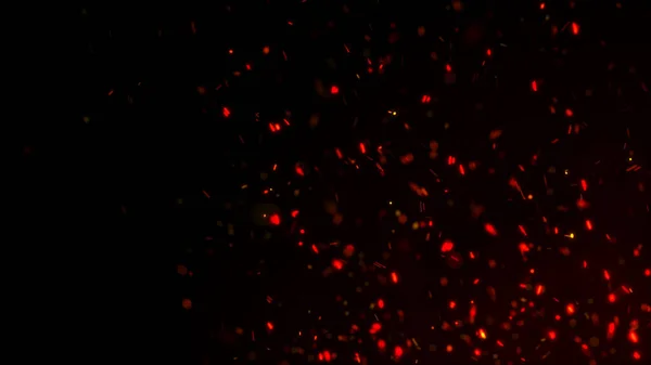 Feuer Funkt Hintergrund Funkenflug Brennende Rote Funken Abstrakte Dunkle Glitzerfeuerpartikel — Stockfoto