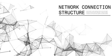 Ağ bağlantısı yapısı. Bileşikli büyük veri kompleksi. Soyut beyaz dijital arkaplan. Bilim geçmişi. Vektör illüstrasyonu.