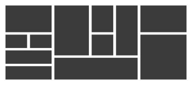 Fotoğraf kolaj şablonları fotoğraflar ve resimler için çerçeveler. Kolaj kalıbı. Fotoğraf için kolaj çerçeveleri. Vektör Kolajı.