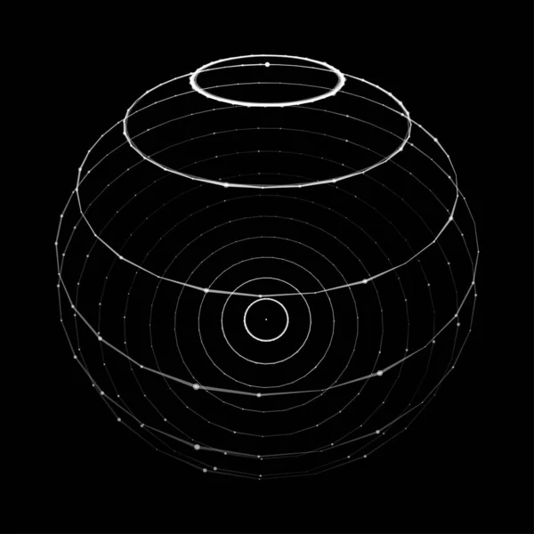 3D领域 球状粒子 全球网络连接 未来派技术风格 大数据可视化 矢量说明 — 图库矢量图片