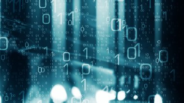 İkili kod ve teknoloji ışık arka plan