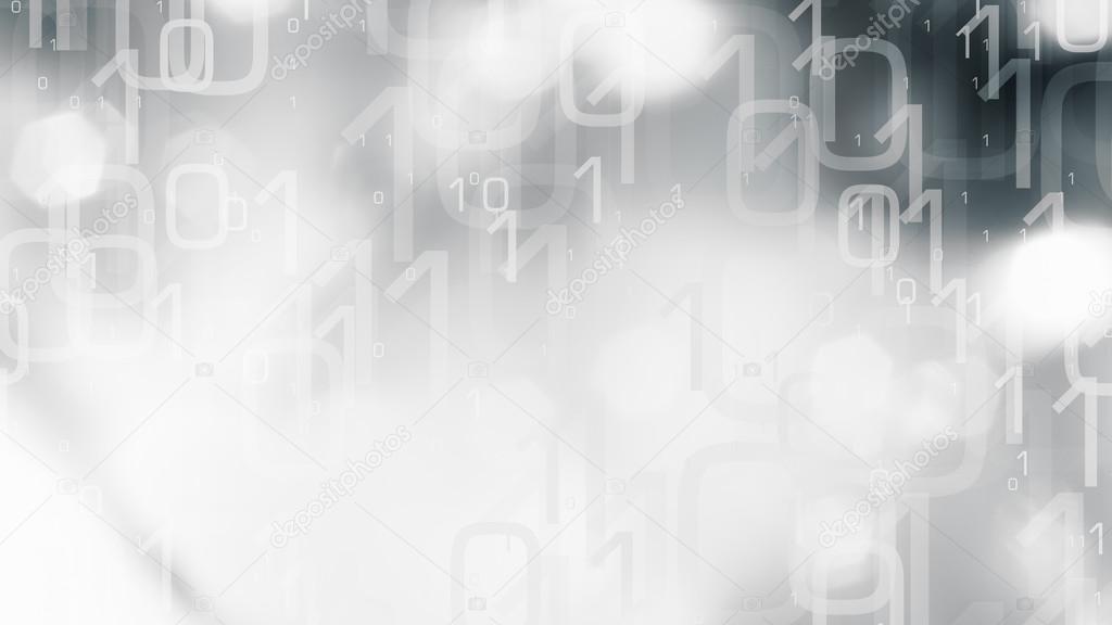 Black and white abstract binary code background