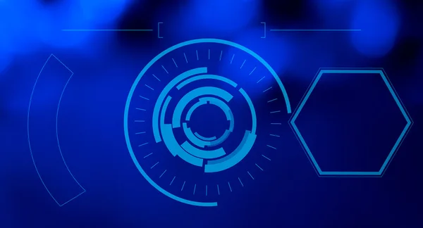 Fütüristik hologram Hud ekran mavi arka planı