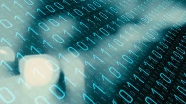 Fütüristik teknoloji ikili veri hacker saldırı anlayışı