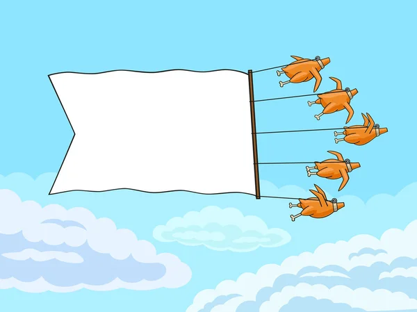 Chicken with banner. Royalty Free Stock Illustrations