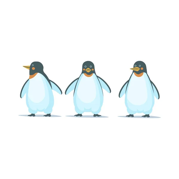 Pinguins Imperador Sobre Fundo Branco Ilustração Dos Desenhos Animados Vetoriais — Vetor de Stock