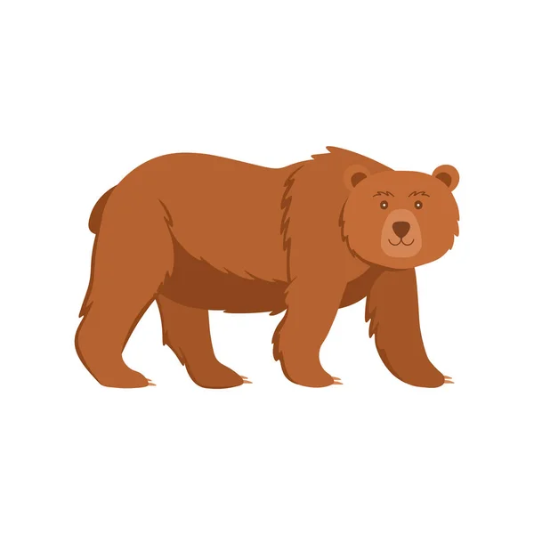 Urso Dos Desenhos Animados Sobre Fundo Branco Desenhos Animados Planos — Vetor de Stock