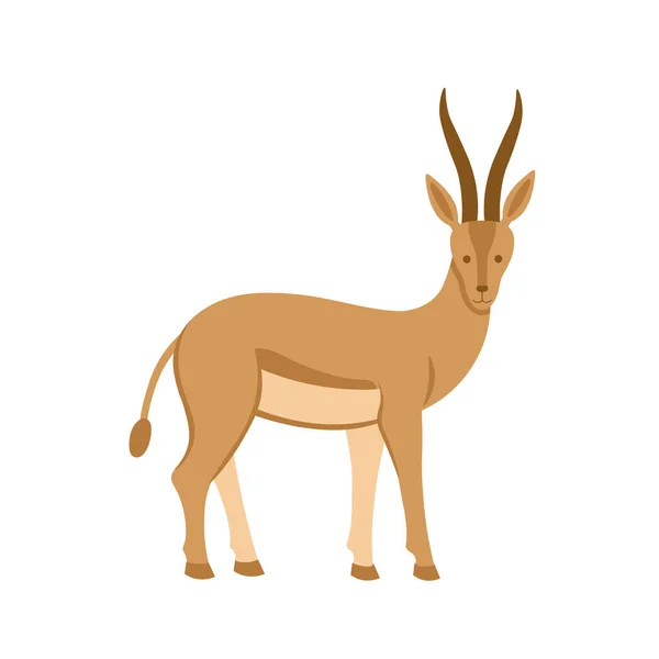 Cartoon Antilope Een Witte Achtergrond Flat Cartoon Illustratie Voor Kinderen — Stockvector