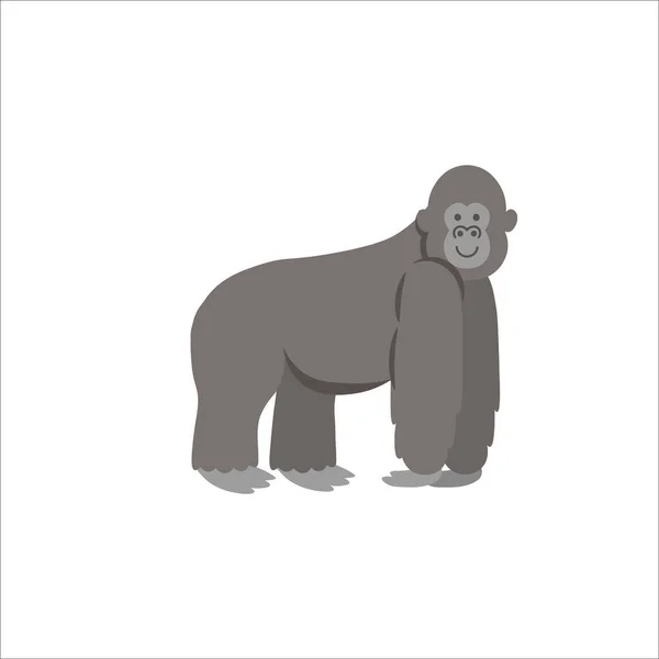 Gorila Dos Desenhos Animados Fundo Branco Desenhos Animados Planos Ilustração — Vetor de Stock