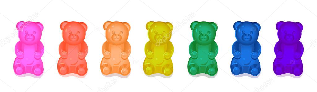 Colorful Gummy Bears Kids Vector Cartoon Illustration Stock Vector