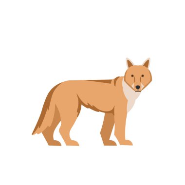 Beyaz arka planda çizgi film antilobu. Çocuklar için düz çizgi film çizimi..