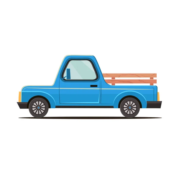Vektor Illusztrációja Kék Pickup Készült Lapos Stílusban — Stock Vector