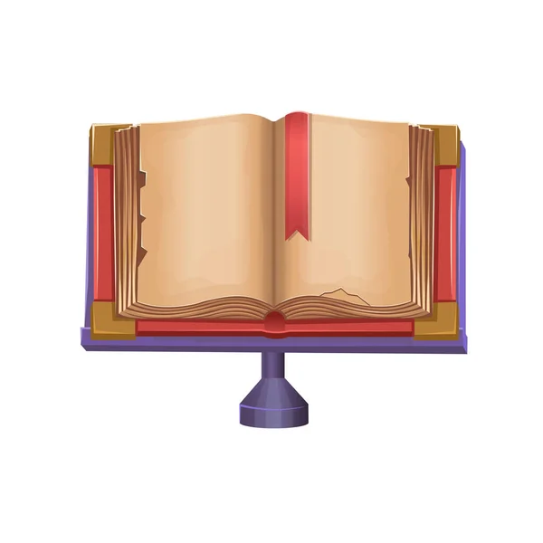 Old Open Book White Background Cartoon Vector Illustration — Stock Vector