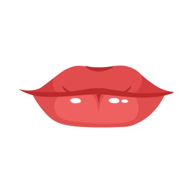 Kırmızı dudaklar. Vektör çizgi film biçimi