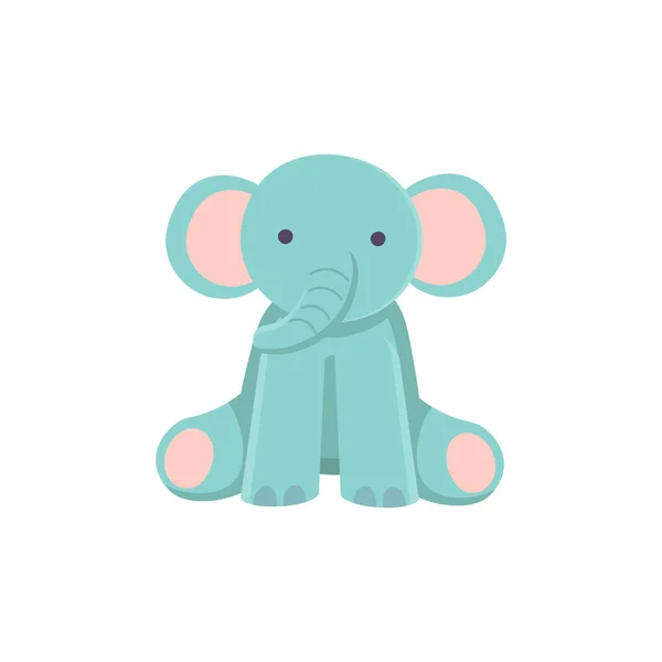 Blauer Elefant Spielzeug Auf Weißem Hintergrund Zeichentrickillustration Vektor — Stockvektor
