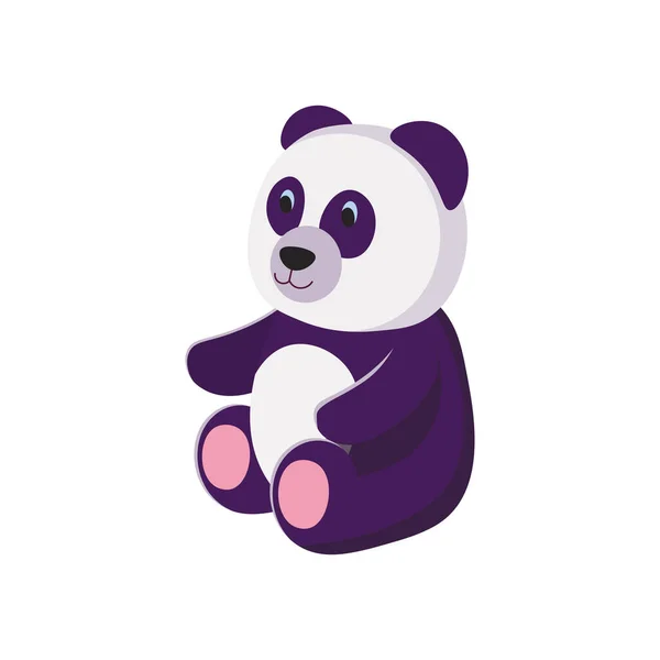 Panda Toy White Background Cartoon Illustration Vector — Stock Vector
