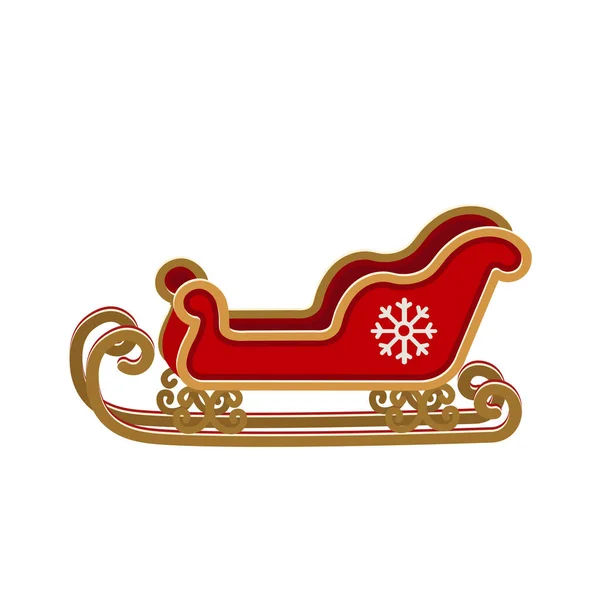 Χριστούγεννα Santa Claus Έλκηθρο Διανυσματική Απεικόνιση Απομονώνονται Λευκό Φόντο — Διανυσματικό Αρχείο