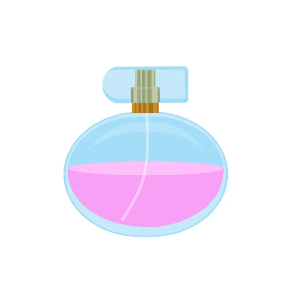 Cartoon Roze Fles Parfum Een Witte Achtergrond — Stockvector