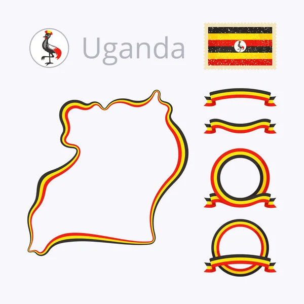 Uganda renkleri — Stok Vektör