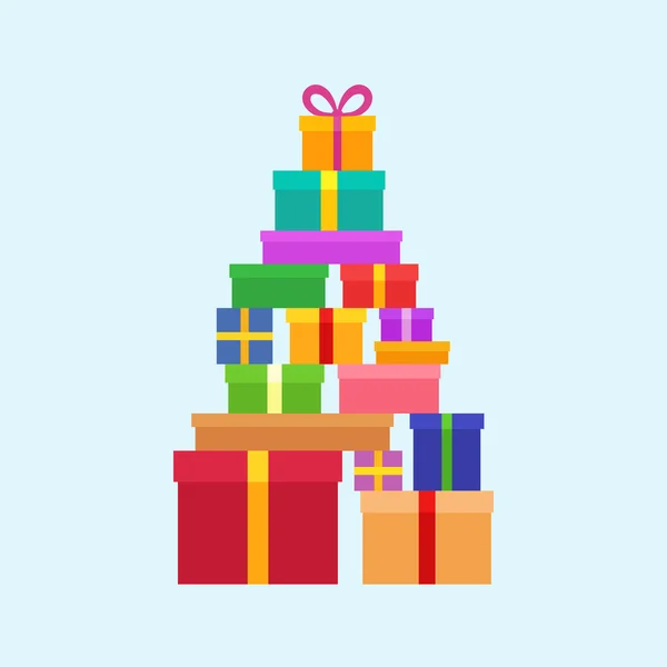 Empilement de boîtes de Noël — Image vectorielle