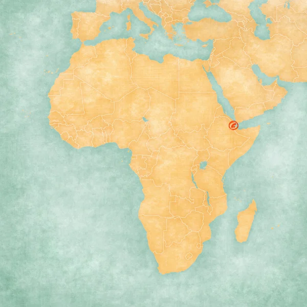 Peta Afrika - Djibouti — Stok Foto