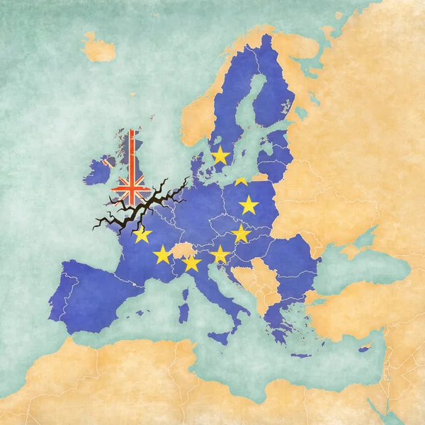 Brexit-联合王国和欧洲联盟 — 图库照片