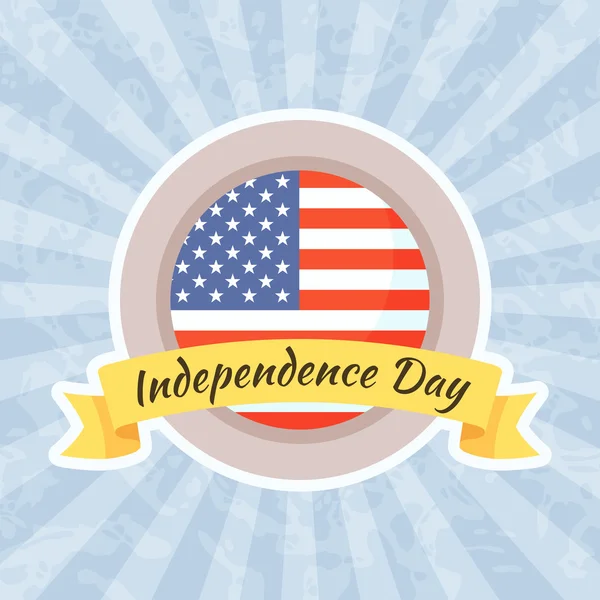 Έμβλημα για την ημέρα της ανεξαρτησίας και το τέταρτο του Ιουλίου. — Διανυσματικό Αρχείο