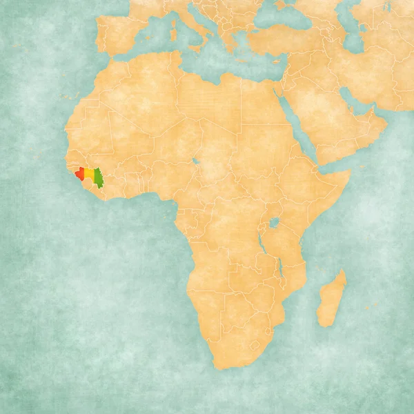 Karte von Afrika - Guinea — Stockfoto