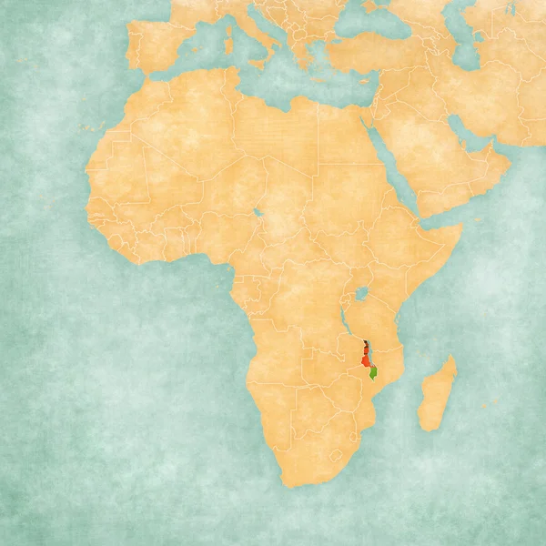 Mapa da África - Malawi — Fotografia de Stock