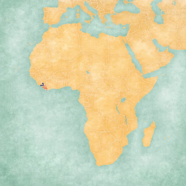 Mappa dell'Africa - Liberia — Foto Stock