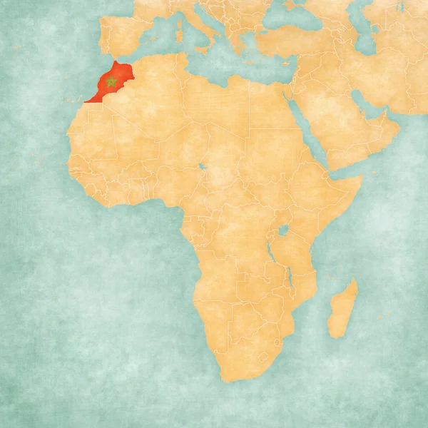 Mappa dell'Africa - Marocco — Foto Stock