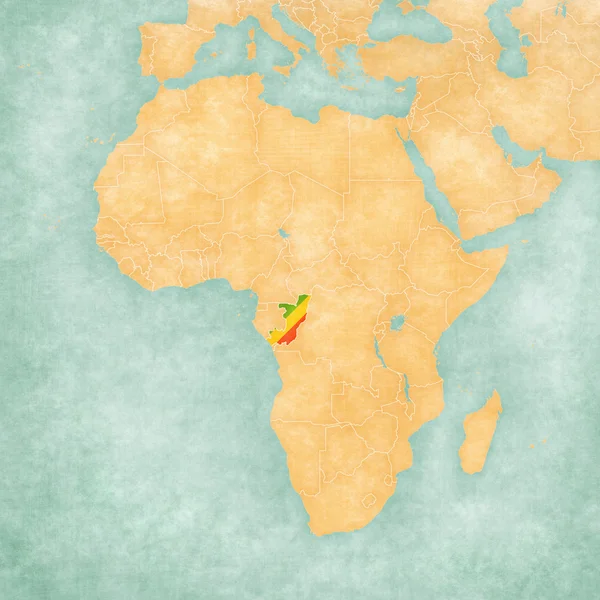 Mappa dell'Africa - Repubblica del Congo — Foto Stock