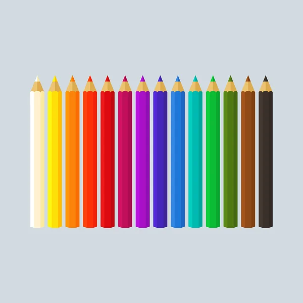 Rangée de crayons — Image vectorielle