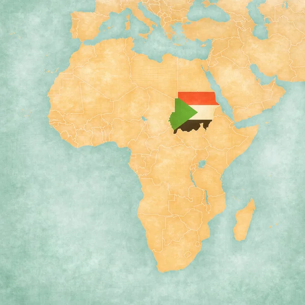 Mapa de África - Sudán — Foto de Stock