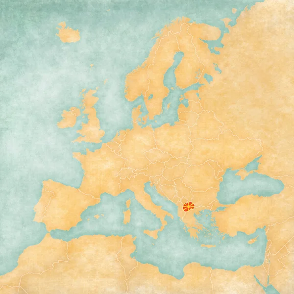 유럽-마케도니아 (빈티지 시리즈의 지도) — 스톡 사진
