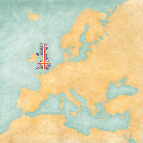 Карта Европы - Великобритания (Винтажные серии ) — стоковое фото