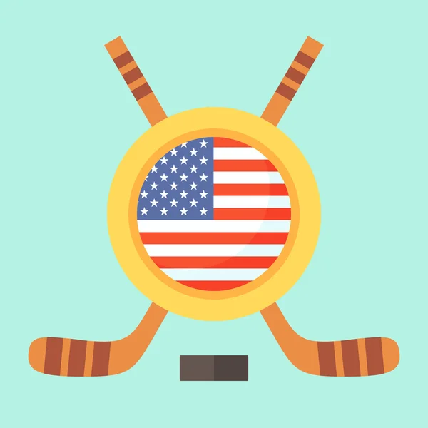 Hockey en Estados Unidos — Vector de stock