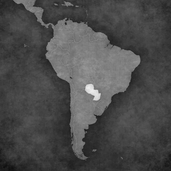 Карта Южной Америки - Парагвай — стоковое фото