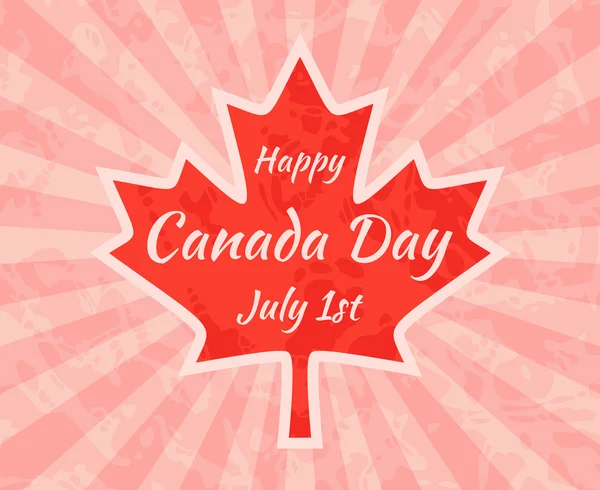 Happy Canada Day on Maple Leaf — Stock Vector