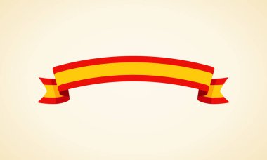 Düz dizayn tarzında İspanya bayraklı kurdele.