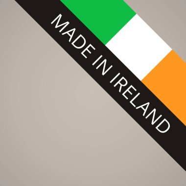 İrlanda yapımı - İrlanda bayrağıyla köşe sembolü