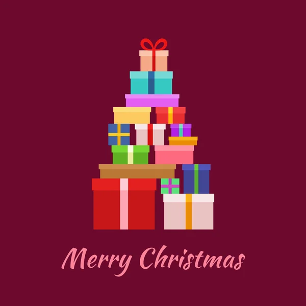 Joyeux Noël avec des cadeaux — Image vectorielle
