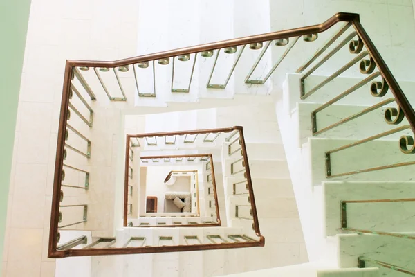 Square staircase perspective, view from above — Stock Photo, Image