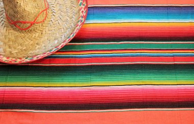 Meksika cinco de mayo fiesta serape Panço Arka plan kopyalama alanı